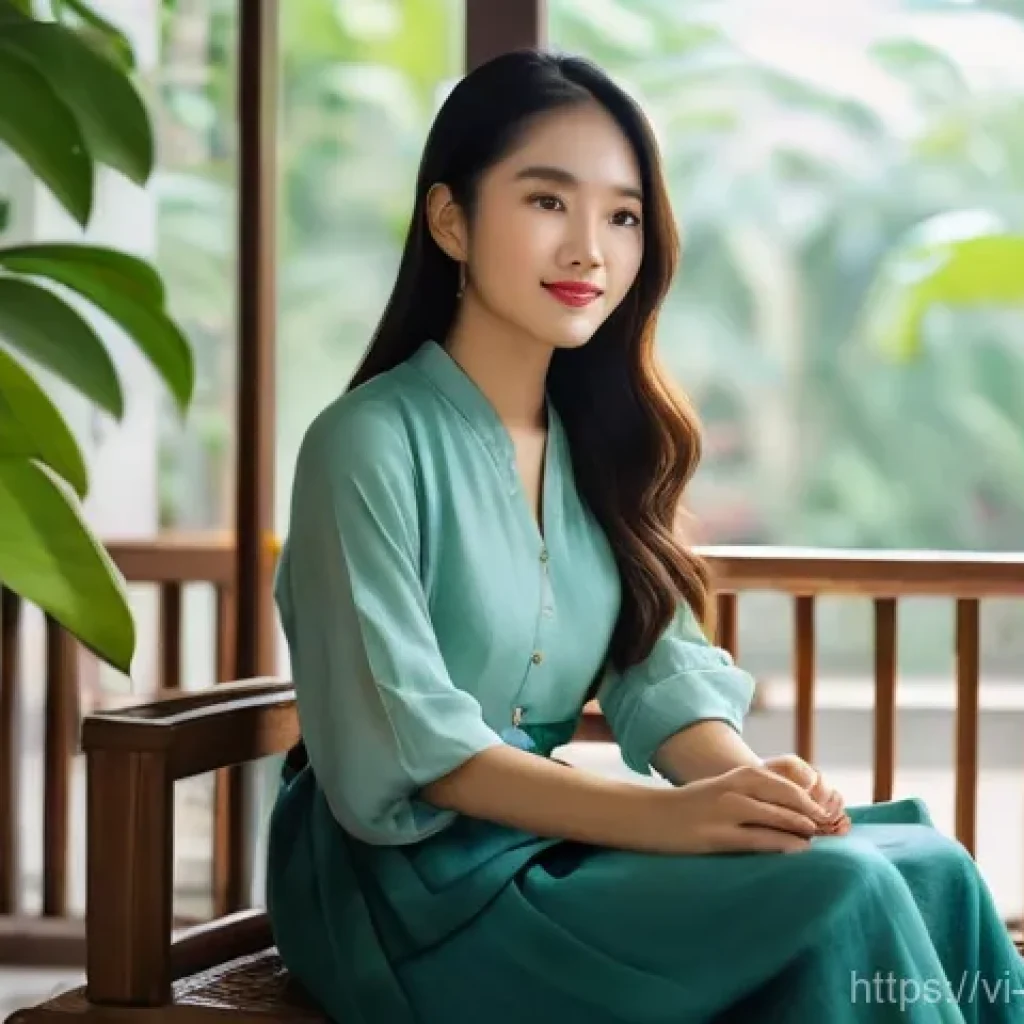 자기 돌봄의 필요성을 설명하는 사례 연구 - **A Serene Moment of Vietnamese Self-Care:**
A young Vietnamese woman, in her early 20s, is depi...