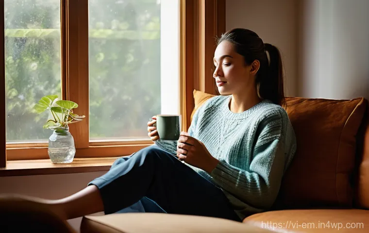 자기 돌봄을 위한 행복한 일상 만들기 - **Prompt 1: A Serene Morning Ritual**
"A cozy and inviting scene of a person enjoying a peaceful...