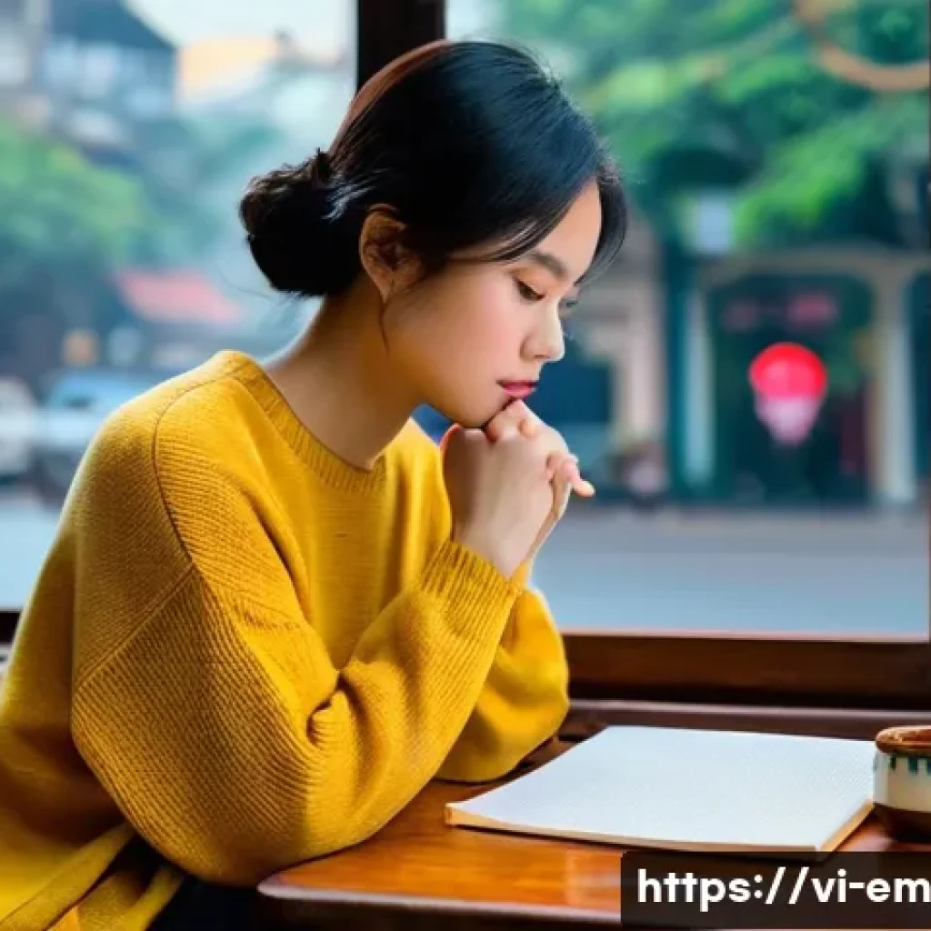 자기 돌봄과 창의성의 관계 - **A Peaceful Moment of Inspiration in Hanoi**
A young Vietnamese woman, in her late 20s, with sh...